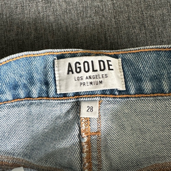 Agolde Quinn High Rise Mini Skirt in Devotee - Picture 3 of 5